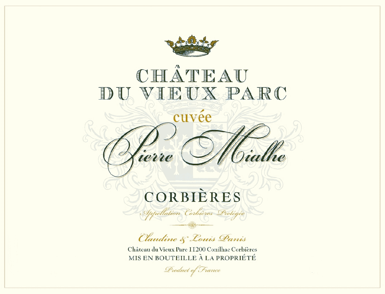 CORBIÈRES CHÂTEAU VIEUX PARC 'Cuvée Pierre Mialhé', Languedoc, Frankrijk