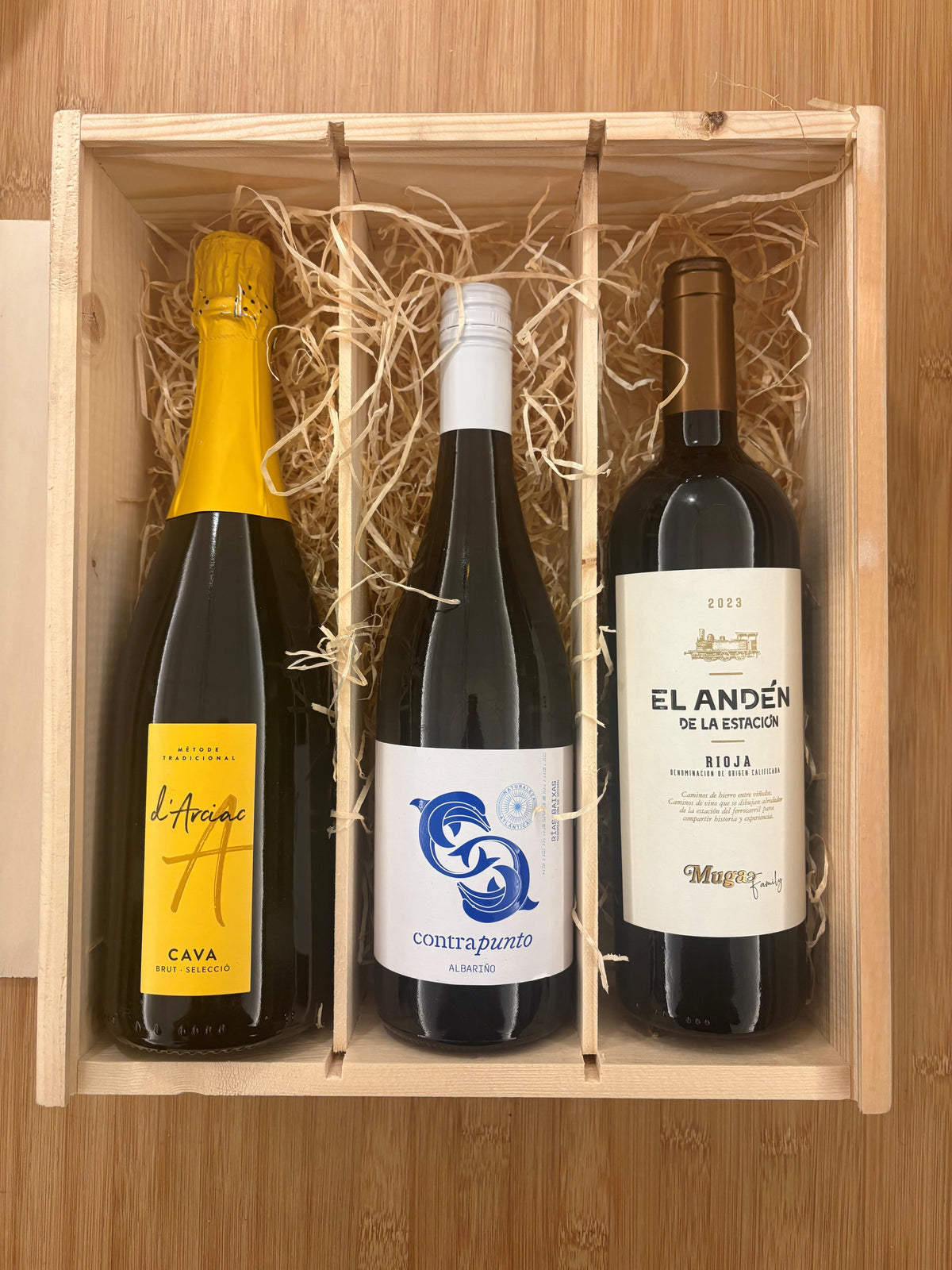 3-vaks kistje - Cava/Wit/Rood